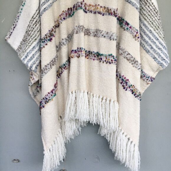 Anthropologie Fringe Kimono Cardigan Sweater OS Open Front Shunky Oversize Boho - Picture 14 of 16